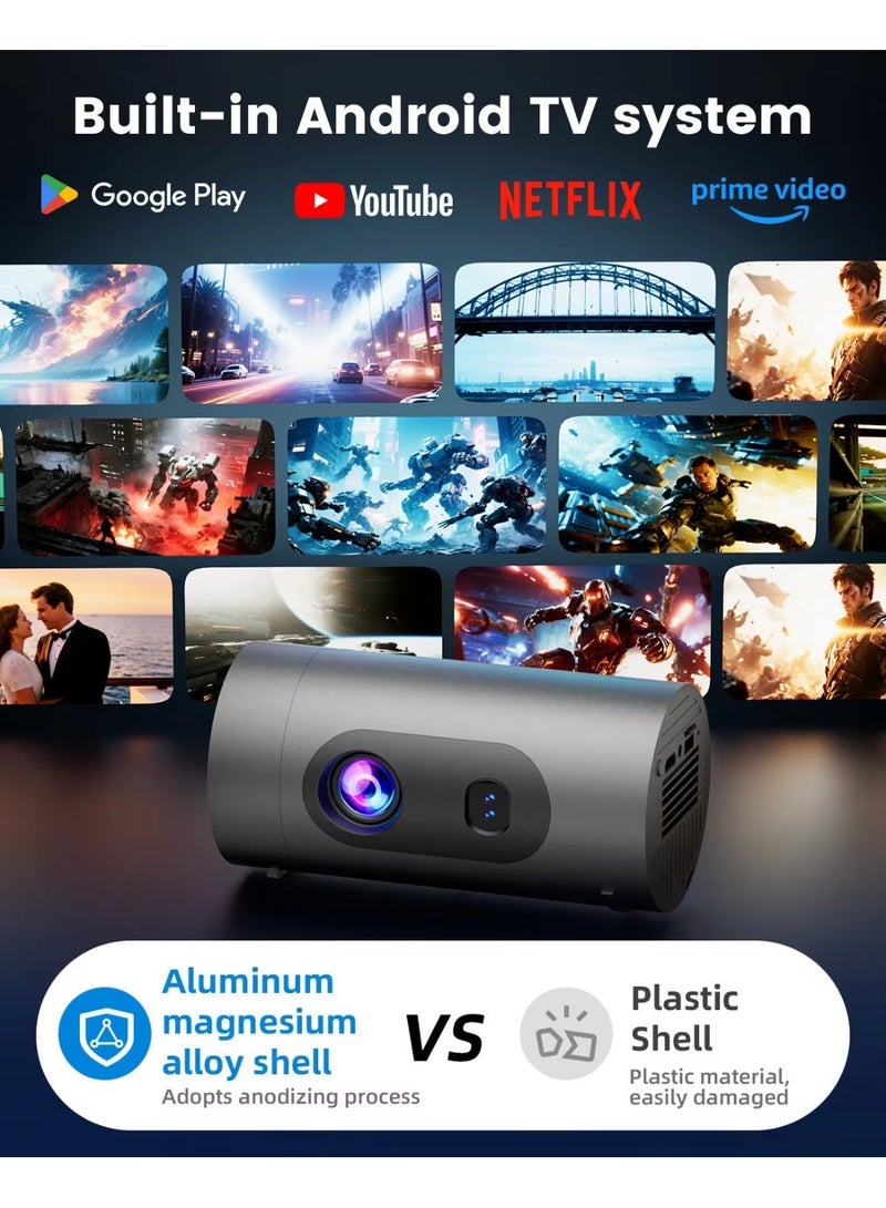 MOCOM Q8 Smart Projector 2025: 1080P Full HD & 200 ISO Lumens Portable Home Theater - Android 13 WiFi 6 Bluetooth 5.0 | 200" Big Screen, Auto Focus, 4K Support, Built-in Speaker | Indoor & Outdoor Mini Movie Projector for Netflix, Gaming, Parties - Image 3